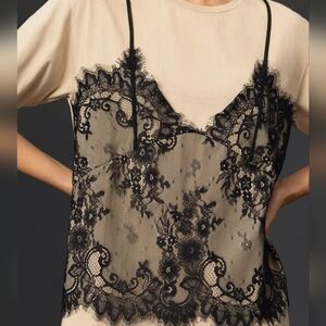 DOLAN Layered Lace Overlay T-Shirt